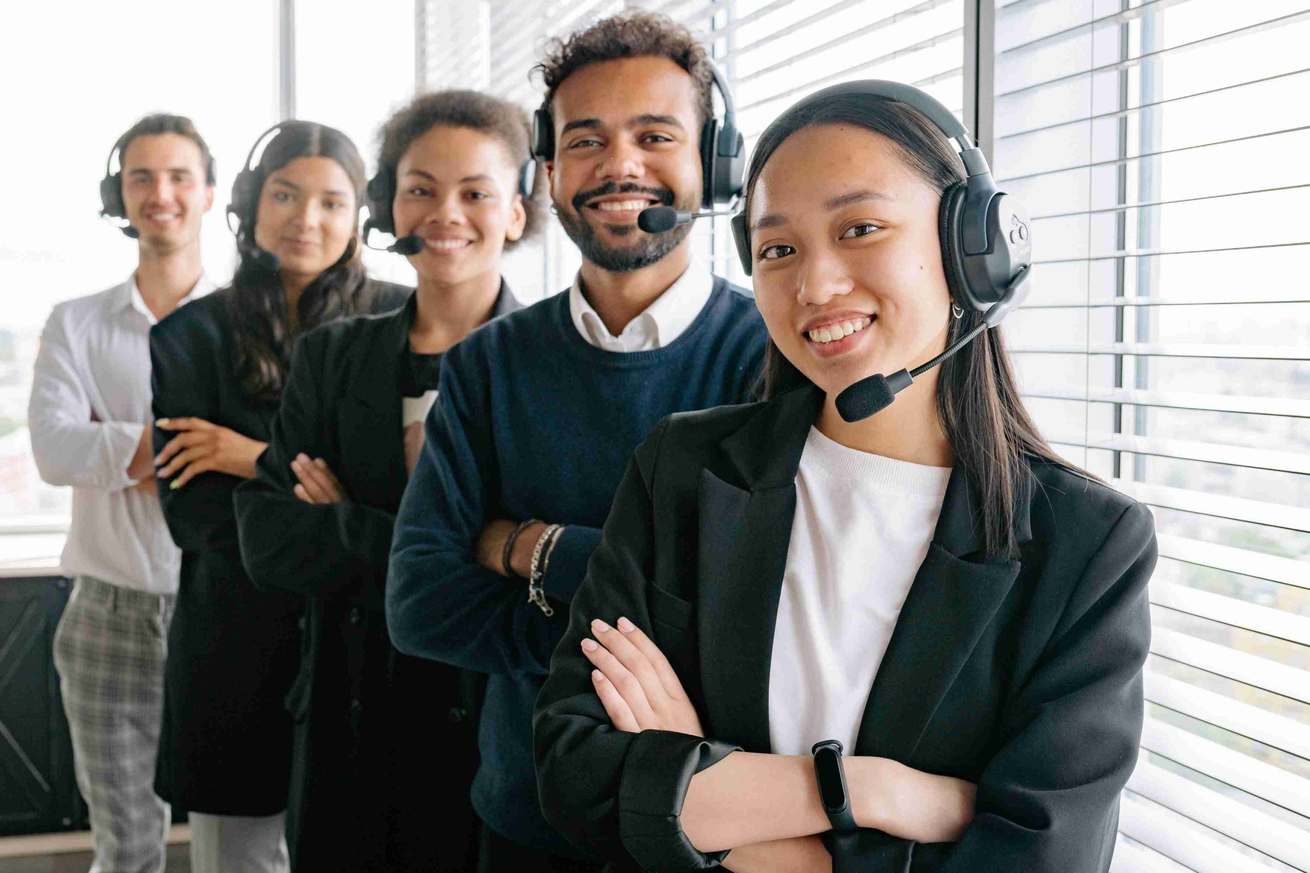 Happy call center agents 