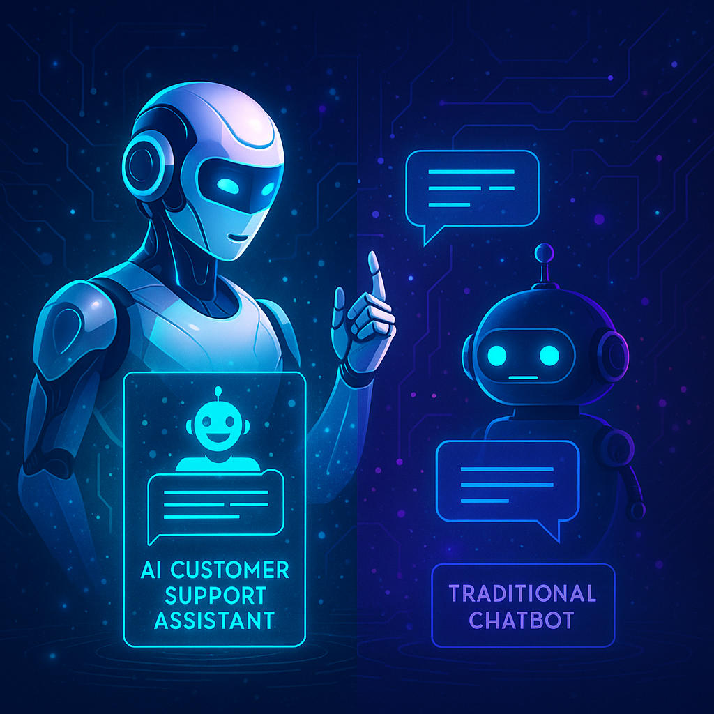 AI Customer Support Assistants vs Traditional Chatbots: What’s the Difference?