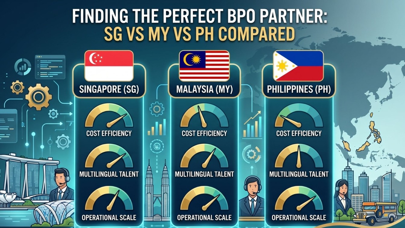 Hiring a BPO Partner in Southeast Asia: SG vs. MY vs. PH Compared