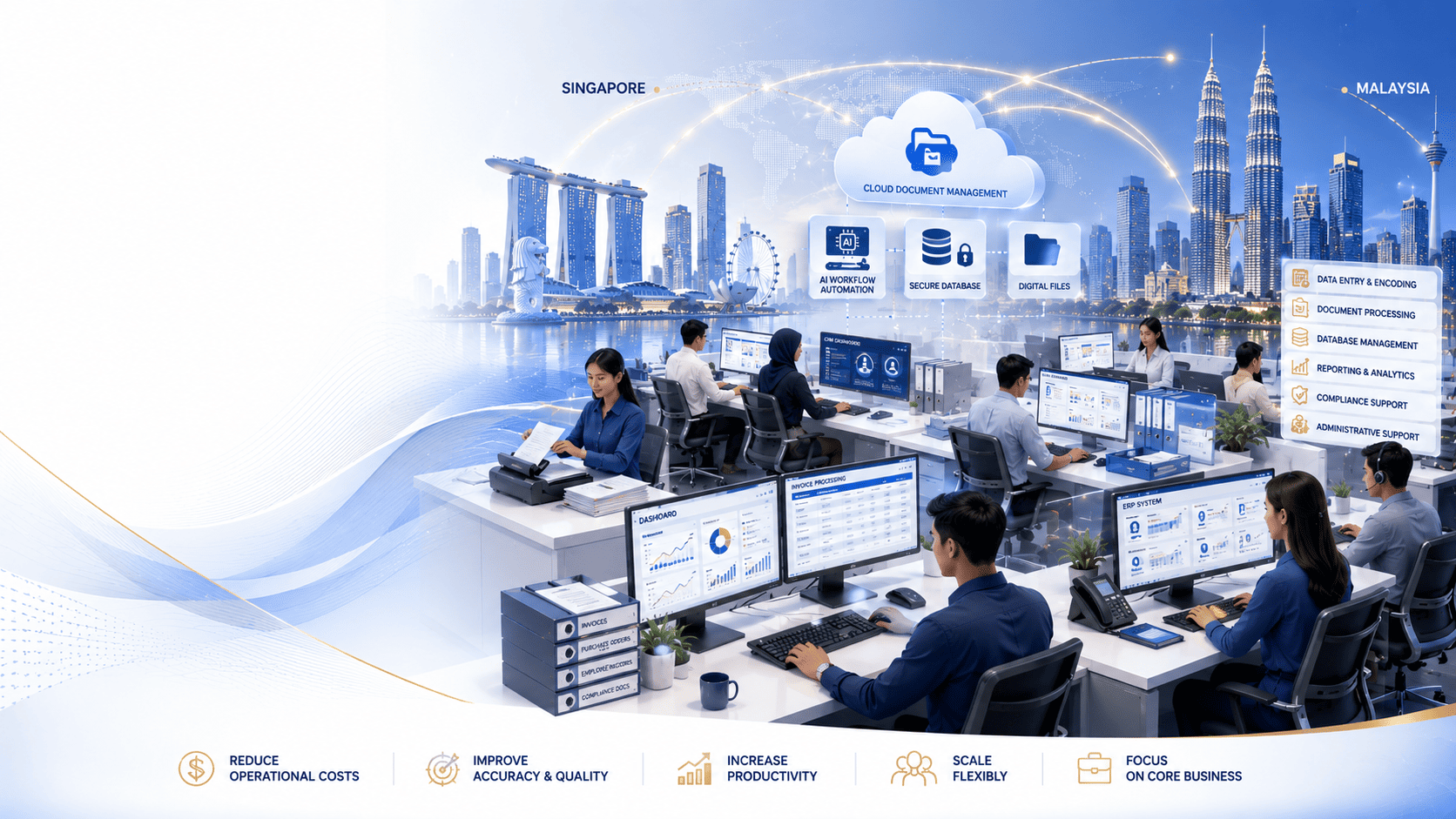 Professional back office outsourcing solutions helping businesses streamline administrative operations, improve efficiency, and reduce operational costs.