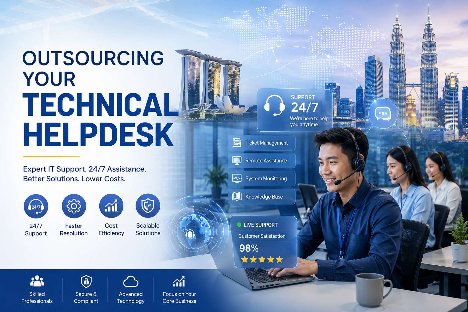 Outsourced technical helpdesk services provide businesses with expert IT support, faster issue resolution, and around-the-clock assistance while reducing operational costs.